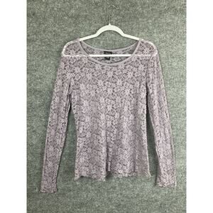 RU21 Lace Top Women's XL Purple Long-Sleeve Layer